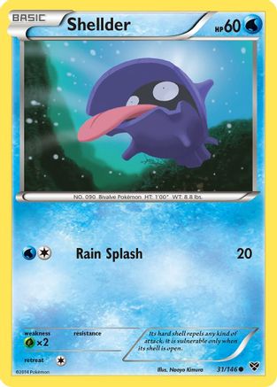 Shellder 031 - Reverse Holofoil XY Base Set - Common