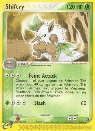 Shiftry 022/100 - Reverse Holofoil Sandstorm - Rare