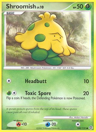 Shroomish 108 - Reverse Holofoil Secret Wonders - Common