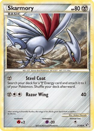 Skarmory 021/90 - Reverse Holofoil Undaunted - Rare