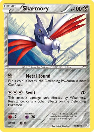 Skarmory (96) 096 - Reverse Holofoil Boundaries Crossed - Uncommon