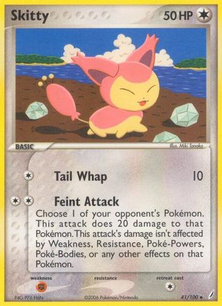 Skitty 041/100 - Reverse Holofoil Crystal Guardians - Uncommon