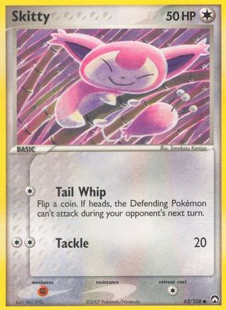 Skitty 062/108 - Reverse Holofoil Power Keepers - Common