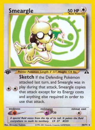 Smeargle (30) 030/75 - 1st Edition Neo Discovery - Rare