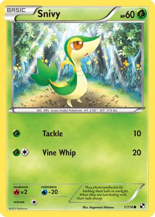 Snivy (1) 001/114 Black and White - Common
