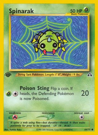 Spinarak 064/75 - 1st Edition Neo Discovery - Common