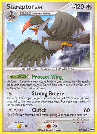 Staraptor 027/100 - Reverse Holofoil Stormfront - Rare