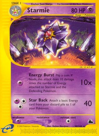 Starmie (30) 030 - Reverse Holofoil Skyridge - Rare