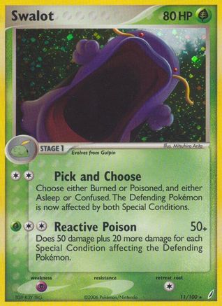 Swalot 011/100 - Reverse Holofoil Crystal Guardians - Holo Rare