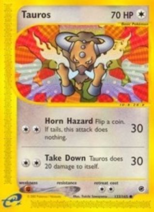 Tauros 133 - Reverse Holofoil Expedition - Common