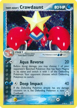 Team Aqua's Crawdaunt 002/95 - Holofoil Team Magma vs Team Aqua - Holo Rare