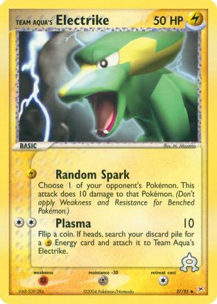 Team Aqua's Electrike 027/95 - Reverse Holofoil Team Magma vs Team Aqua - Uncommon