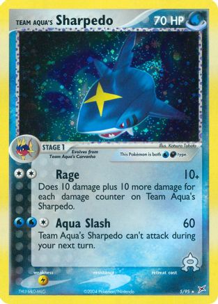 Team Aqua's Sharpedo 005/95 - Reverse Holofoil Team Magma vs Team Aqua - Holo Rare