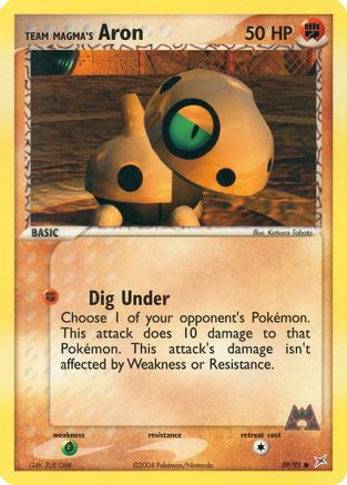 Team Magma's Aron 059/95 - Reverse Holofoil Team Magma vs Team Aqua - Common