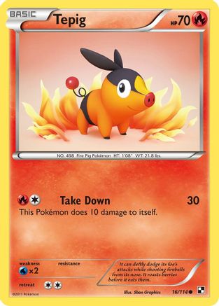 Tepig (16) 016 Black and White - Common