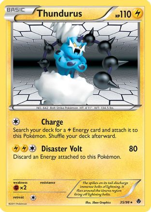 Thundurus 035 - Reverse Holofoil Emerging Powers - Holo Rare