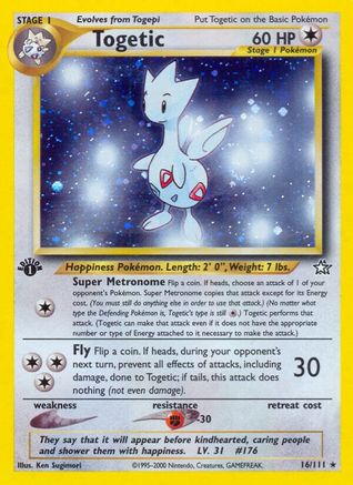 Togetic 016/111 - 1st Edition Holofoil Neo Genesis - Holo Rare
