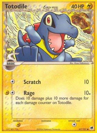 Totodile (Delta Species) 067/101 - Reverse Holofoil Dragon Frontiers - Common