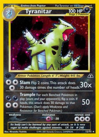 Tyranitar (12) 012/75 - Unlimited Holofoil Neo Discovery - Holo Rare
