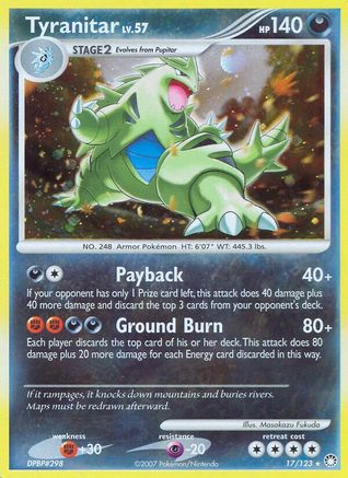 Tyranitar 017 - Reverse Holofoil Mysterious Treasures - Holo Rare