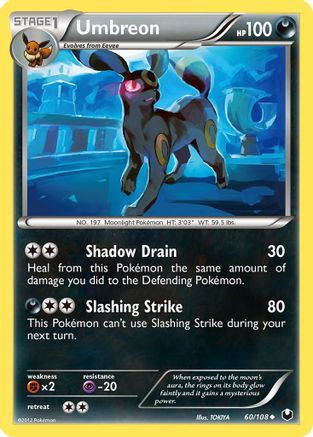 Umbreon (60) 060/108 - Reverse Holofoil Dark Explorers - Uncommon