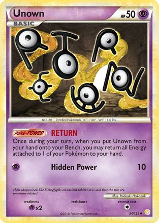 Unown (54) 054 HeartGold SoulSilver - Uncommon