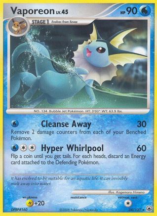 Vaporeon 034 - Reverse Holofoil Majestic Dawn - Rare