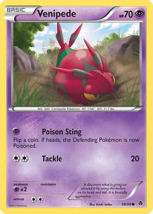 Venipede 038 - Reverse Holofoil Emerging Powers - Common