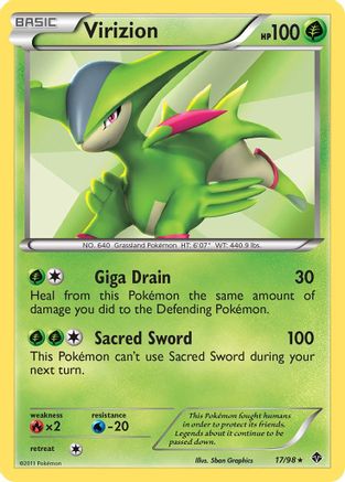 Virizion 017 - Holofoil Emerging Powers - Holo Rare