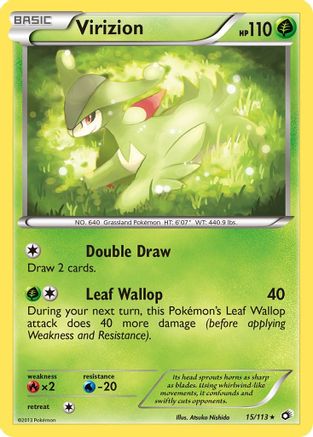 Virizion 015/113 - Reverse Holofoil Legendary Treasures - Holo Rare