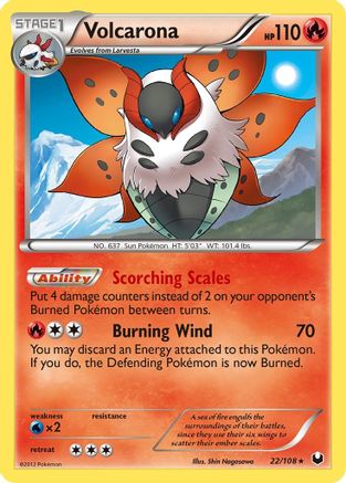 Volcarona 022/108 - Holofoil Dark Explorers - Holo Rare