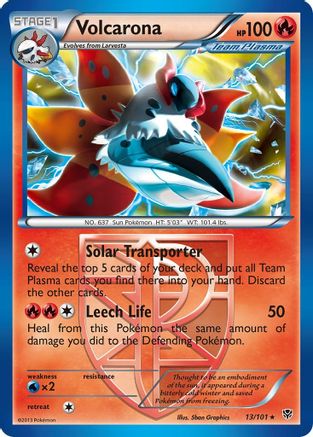 Volcarona (Team Plasma) 013/101 - Reverse Holofoil Plasma Blast - Rare