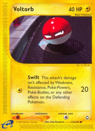 Voltorb (115) 115 - Reverse Holofoil Aquapolis - Common