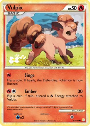 Vulpix 087/123 - Reverse Holofoil HeartGold SoulSilver - Common