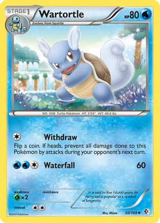 Wartortle 030/149 - Reverse Holofoil Boundaries Crossed - Uncommon