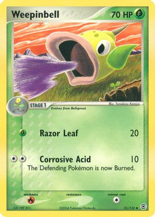 Weepinbell 051 - Reverse Holofoil FireRed & LeafGreen - Uncommon