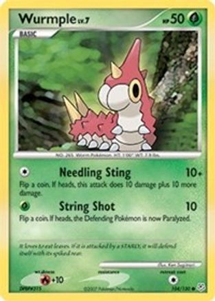 Wurmple 104/130 - Reverse Holofoil Diamond and Pearl - Common