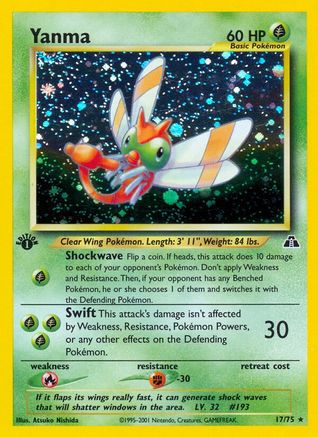 Yanma (17) 017/75 - 1st Edition Holofoil Neo Discovery - Holo Rare