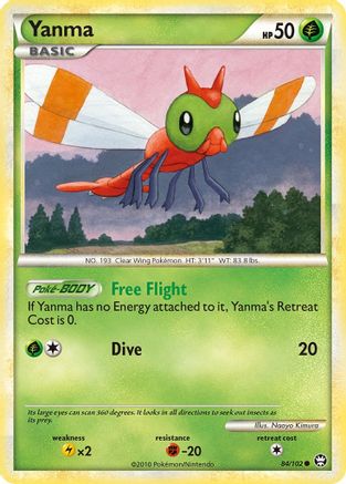 Yanma 084/102 - Reverse Holofoil Triumphant - Common