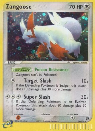 Zangoose 014 - Reverse Holofoil Sandstorm - Holo Rare
