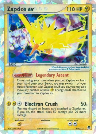 Zapdos ex 116 FireRed & LeafGreen - Secret Rare