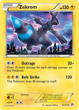 Zekrom 051/113 - Holofoil Legendary Treasures - Holo Rare