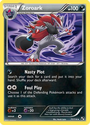 Zoroark 071/114 - Holofoil Black and White - Holo Rare