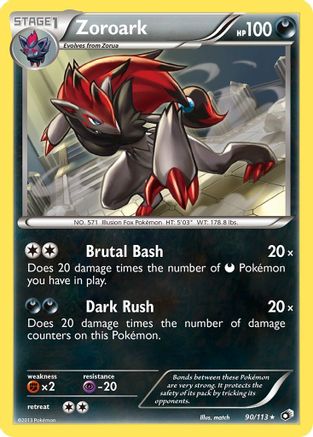 Zoroark 090/113 - Reverse Holofoil Legendary Treasures - Holo Rare