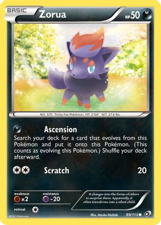 Zorua 089/113 - Reverse Holofoil Legendary Treasures - Common