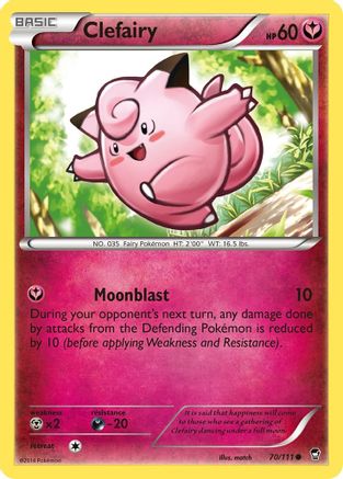 Clefairy (70) 070/111 - Reverse Holofoil XY Furious Fists - Common