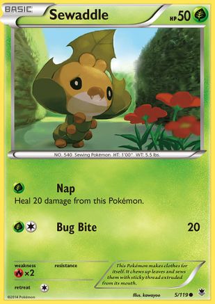 Sewaddle 005 - Reverse Holofoil XY Phantom Forces - Common