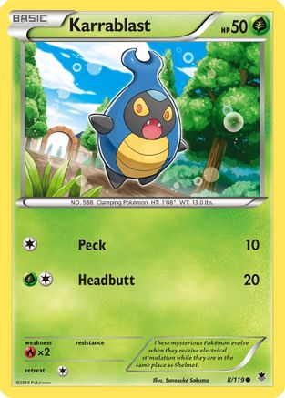 Karrablast 008 - Reverse Holofoil XY Phantom Forces - Common