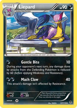Liepard 057 - Reverse Holofoil XY Phantom Forces - Uncommon