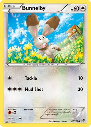 Bunnelby 087/119 - Reverse Holofoil XY Phantom Forces - Common